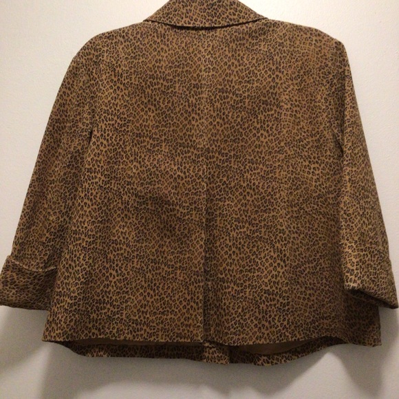 LAL live a little cheetah print 3/4 cuff sleeves 100% leather, pXL, jacket. - Picture 4 of 8